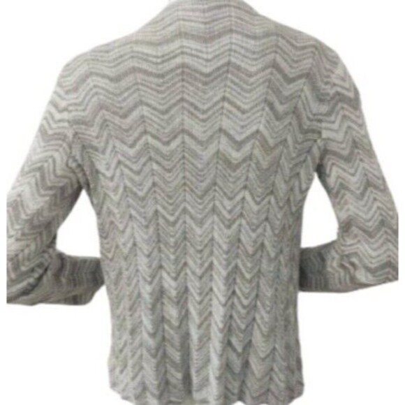 Chico's size 2 Open Front Cardigan Sweater metallic Long Sleeve & Matching Vest - Picture 2 of 6